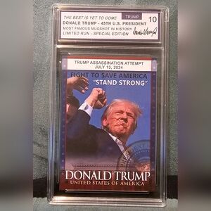 (NWT) New Trump Assassination Attempt July 13, 2024 Trading Card in Plastic Case
